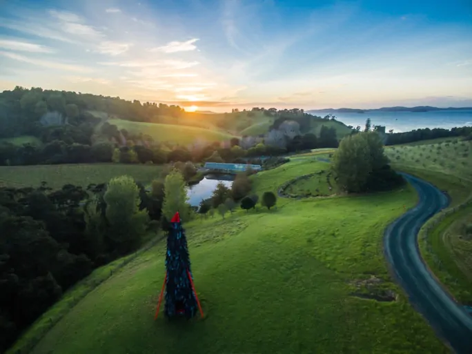 Aerial View of Brick Bay, Matakana, New Zealand