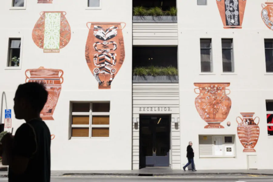 View of art near Britomart central Auckland New Zealand